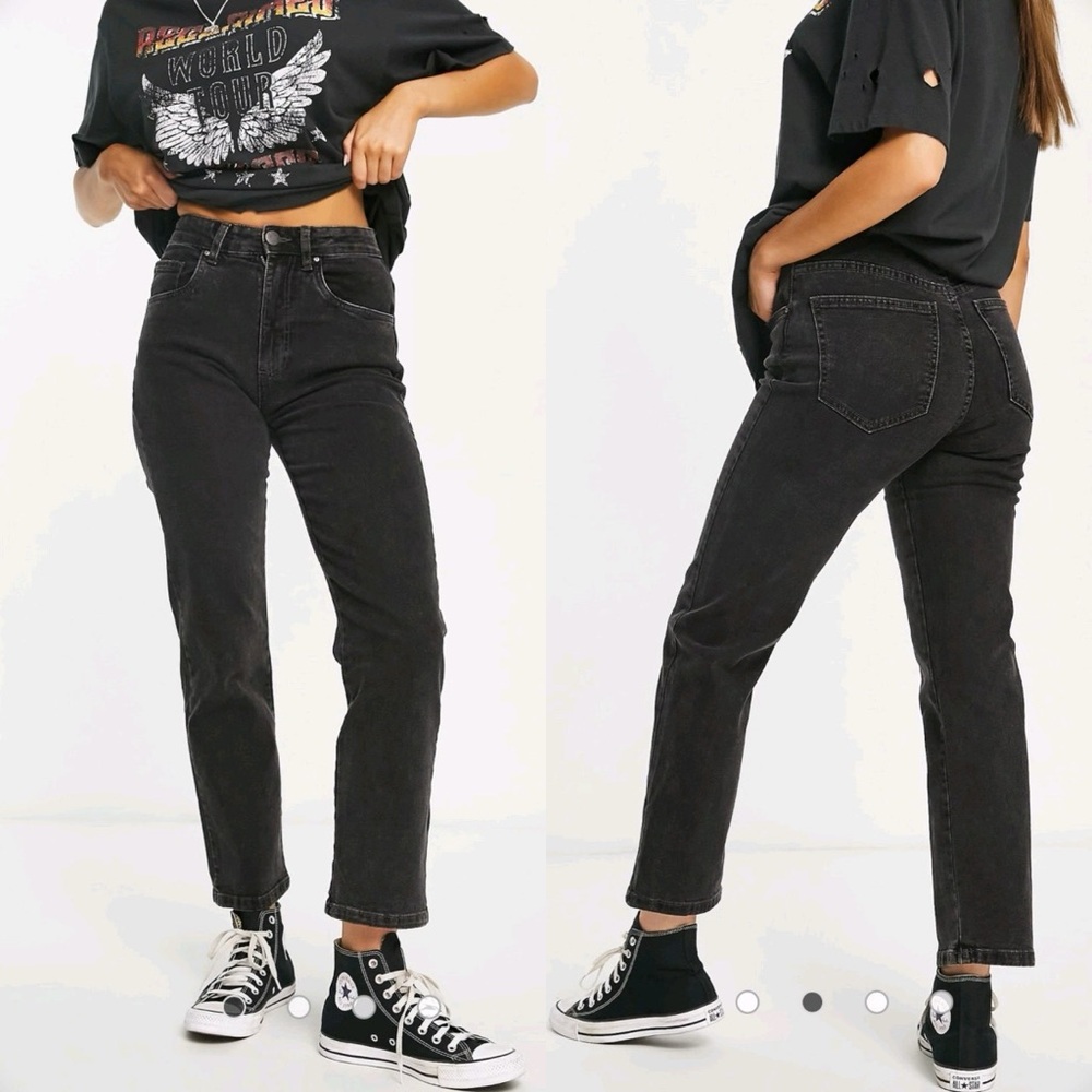 Cotton On Stretch Straight Leg Jeans Black Grey‎ Women Size 8 #185